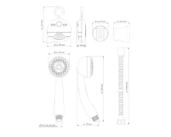 Handbrause Set Shower & Swing Ø 7 cm inkl. Brauseschlauch 1500 mm und Duschradio chrom