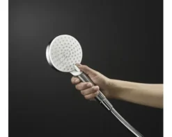 Handbrause hansgrohe Crometta 100 Vario EcoSmart rund Ø 100 mm weiß chrom 26332400
