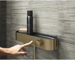 Handbrause hansgrohe Pulsify Select S 105 3jet Relaxation EcoSmart rund Ø 110 mm brushed bronze 24111140