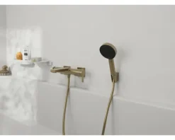 Handbrause hansgrohe Pulsify Select S 105 3jet Relaxation EcoSmart rund Ø 110 mm brushed bronze 24111140