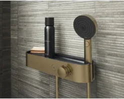 Handbrause hansgrohe Pulsify Select S 105 3jet Relaxation EcoSmart rund Ø 110 mm brushed bronze 24111140