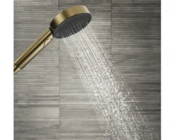 Handbrause hansgrohe Pulsify Select S 105 3jet Relaxation EcoSmart rund Ø 110 mm brushed bronze 24111140