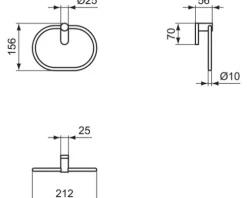 Handtuchring Ideal Standard Conca starr magnetic grey T4503A5