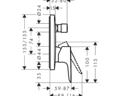 hansgrohe Badewannenarmatur Unterputz TALIS E weiß matt 71745700
