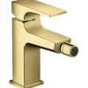 hansgrohe Bidetarmatur METROPOL polished gold optic mit Push-Open Ablaufventil 32520990
