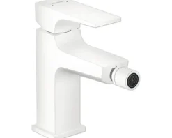 hansgrohe Bidetarmatur METROPOL weiß matt mit Push-Open Ablaufventil 32520700
