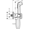 hansgrohe Bidetbrauseset Bidette 1jet S EcoSmart für Kaltwasser mit Brausehalter und Brauseschlauch 125 cm weiß matt 29230700