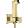 hansgrohe Bidetbrauseset Bidette 1jet E EcoSmart für Kaltwasser mit Brausehalter und Brauseschlauch 125 cm eckig polished gold optic 29231990