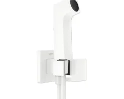 hansgrohe Bidetbrauseset Bidette 1jet E EcoSmart für Kaltwasser mit Brausehalter und Brauseschlauch 125 cm eckig weiß matt 29231700
