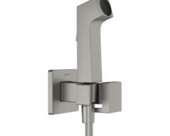 hansgrohe Bidetbrauseset Bidette 1jet E EcoSmart für Warmwasser mit Brausehalter und Brauseschlauch 125 cm brushed black chrom gebürstet 29233340
