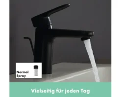 hansgrohe Waschtischarmatur VERNIS BLEND 100 schwarz matt mit Zugstange 71551670
