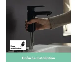 hansgrohe Waschtischarmatur VERNIS BLEND 100 schwarz matt mit Zugstange 71551670