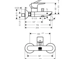 hansgrohe Badewannenarmatur TALIS E schwarz 71740670