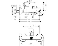 hansgrohe Badewannenarmatur TALIS E weiß matt 71740700