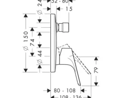hansgrohe Badewannenarmatur Unterputz FOCUS chrom 31945000