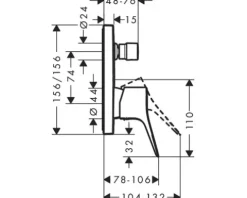 hansgrohe Badewannenarmatur Unterputz VIVENIS chrom 75415000