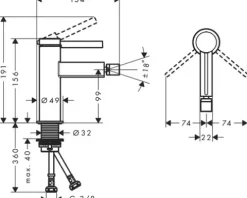 hansgrohe Bidetarmatur FINORIS weiß matt 76200700