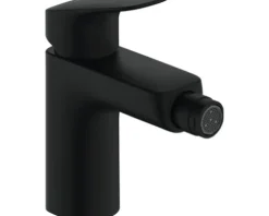 hansgrohe Bidetarmatur LOGIS schwarz matt mit Zugstangen-Ablaufgarnitur 71200670