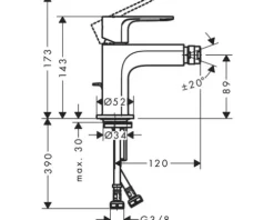 hansgrohe Bidetarmatur REBRIS E schwarz matt 72211670