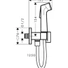 hansgrohe Bidetbrauseset Bidette 1jet E EcoSmart für Kaltwasser mit Brausehalter und Brauseschlauch 125 cm eckig brushed bronze gebürstet 29231140
