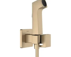 hansgrohe Bidetbrauseset Bidette 1jet E EcoSmart für Kaltwasser mit Brausehalter und Brauseschlauch 125 cm eckig brushed bronze gebürstet 29231140