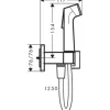 hansgrohe Bidetbrauseset Bidette 1jet E EcoSmart für Warmwasser mit Brausehalter und Brauseschlauch 125 cm schwarz matt 29233670