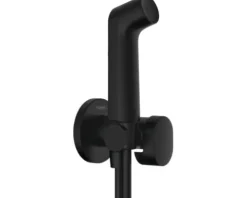 hansgrohe Bidetbrauseset Bidette 1jet S EcoSmart für Kaltwasser mit Brausehalter und Brauseschlauch 125 cm schwarz matt 29230670