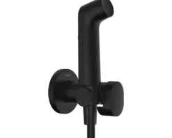 hansgrohe Bidetbrauseset Bidette 1jet S EcoSmart für Warmwasser mit Brausehalter und Brauseschlauch 125 cm schwarz matt 29232670