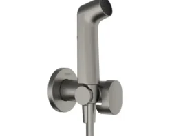 hansgrohe Bidetbrauseset Bidette 1jet S EcoSmart für Warmwasser mit Brausehalter und Brauseschlauch 125 cm brushed black chrom gebürstet 29232340