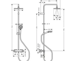 hansgrohe Duschsäule inkl. Thermostat VERNIS SHAPE Showerpipe 230 1jet EcoSmart chrom 26097000
