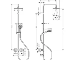 hansgrohe Duschsäule inkl. Thermostat VERNIS SHAPE Showerpipe 230 1jet EcoSmart schwarz matt 26097670