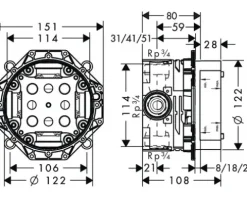 hansgrohe Unterputz Grundkörper IBOX UNIVERSAL 01800180