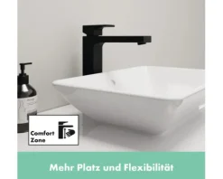 hansgrohe Waschtischarmatur für Aufsatzwaschbecken VERNIS SHAPE 190 schwarz matt mit Zugstange 71562670