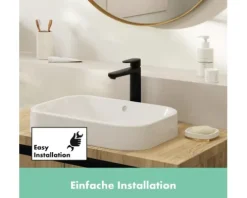 hansgrohe Waschtischarmatur für Aufsatzwaschbecken VERNIS SHAPE 190 schwarz matt mit Zugstange 71562670
