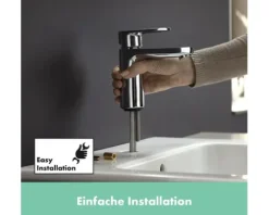 hansgrohe Waschtischarmatur mit Einhebelmischer VERNIS BLEND 100 chrom mit Zugstange 71551000