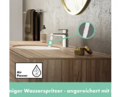 hansgrohe Waschtischarmatur mit Einhebelmischer VERNIS BLEND 100 chrom mit Zugstange 71551000