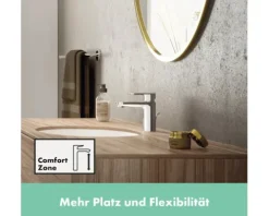 hansgrohe Waschtischarmatur mit Einhebelmischer VERNIS BLEND 100 chrom mit Zugstange 71551000