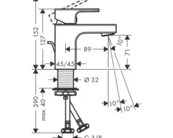 hansgrohe Waschtischarmatur mit Einhebelmischer VERNIS SHAPE 70 chrom mit Zugstange 71560000