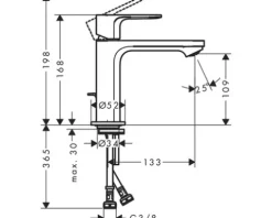 hansgrohe Waschtischarmatur REBRIS E chrom 72589000