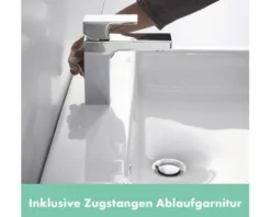 hansgrohe Waschtischarmatur VERNIS SHAPE 100 chrom mit Zugstangen-Ablaufgarnitur 71568000