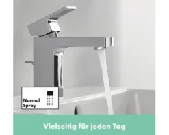 hansgrohe Waschtischarmatur VERNIS SHAPE 100 chrom mit Zugstangen-Ablaufgarnitur 71568000