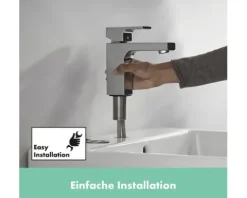 hansgrohe Waschtischarmatur VERNIS SHAPE 100 chrom mit Zugstangen-Ablaufgarnitur 71568000