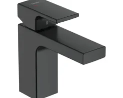 hansgrohe Waschtischarmatur VERNIS SHAPE 100 CoolStart schwarz matt mit Zugstangen-Ablaufgarnitur 71594670