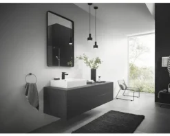 hansgrohe Waschtischarmatur VERNIS SHAPE 100 CoolStart schwarz matt mit Zugstangen-Ablaufgarnitur 71594670