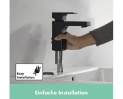 hansgrohe Waschtischarmatur VERNIS SHAPE 100 schwarz matt mit Zugstange 71561670
