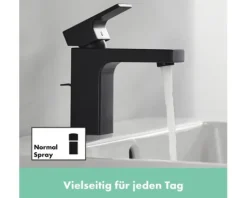 hansgrohe Waschtischarmatur VERNIS SHAPE 100 schwarz matt mit Zugstange 71561670