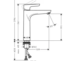 hansgrohe Waschtischarmatur WATERFORMS chrom 31578000