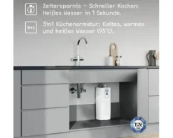 Heißwasserautomat Stiebel Eltron HOT 2.6 N Premium 3 in 1 b Untertisch 2,6 Liter mit Küchenarmatur edelstahloptik gebürstet