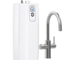 Heißwasserautomat Stiebel Eltron HOT 2.6 N Premium 3 in 1 b Untertisch 2,6 Liter mit Küchenarmatur edelstahloptik gebürstet