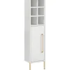 Highboard Möbelpartner Sarah BxHxT 30.4x130.6x21.8 cm kreideweiss